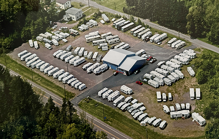 Drone view of Bryant's RV Showcase in Dallas, PA